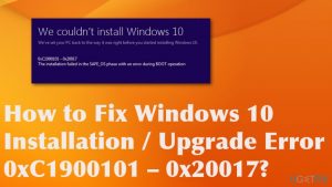 How to fix windows 10 installation upgrade error 0xc1900101 0x20017