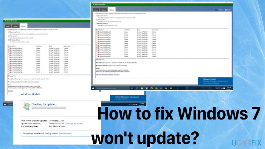 The can't update Windows 7 issue