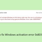 How to fix windows activation error 0x803f8005