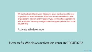How to fix windows activation error 0xc004f078 copy