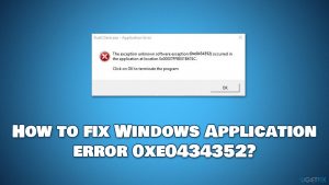 How to fix windows application error 0xe0434352