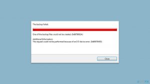 How to fix windows backup error code 0x8078002a