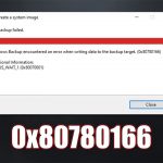 How to fix windows backup failed error 0x80780166