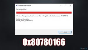 How to fix Windows backup failed error 0x80780166?