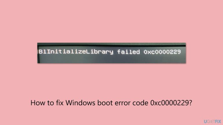 How to fix Windows boot error code 0xc0000229 (B1InitializeLibrary failed)?