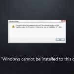 How to fix windows cannot be installed to this disk error