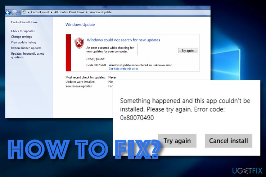 How to fix 80070490 error code