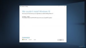 How to fix windows installation error 0xc1900101 0x30017