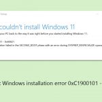 How to fix windows installation error 0xc1900101 0x40021