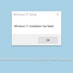 How to fix windows installation has failed when upgrading windows