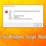How to fix windows script host error