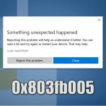 How to fix windows store error code 0x803fb005