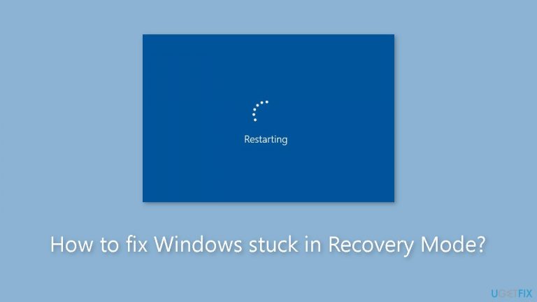 How to fix Windows stuck in Recovery Mode?