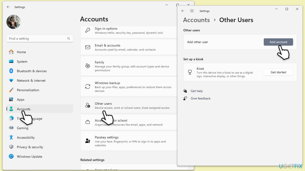 Create another user account