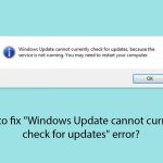 How to fix windows update cannot currently check for updates error copy
