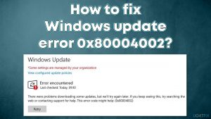 How to fix windows update error 0x80004002