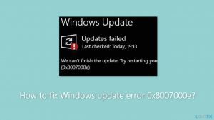 How to fix windows update error 0x8007000e