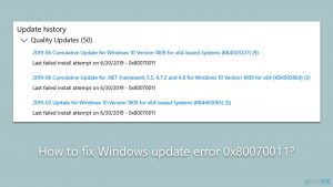 How to fix windows update error 0x80070011
