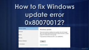 How to fix windows update error 0x80070012