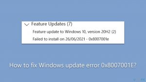 How to fix windows update error 0x8007001e