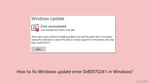 How to fix windows update error 0x80070241