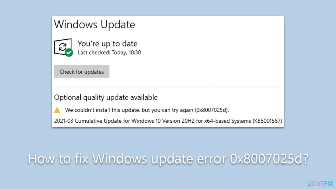 How to fix Windows update error 0x8007025d?