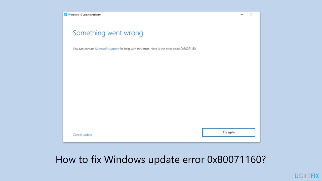 How to fix windows update error 0x80071160 How to fix windows update error 0x80071160