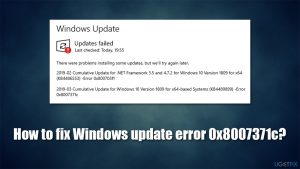 How to fix windows update error 0x8007371c