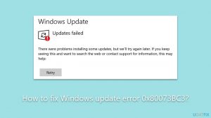 How to fix windows update error 0x80073bc3