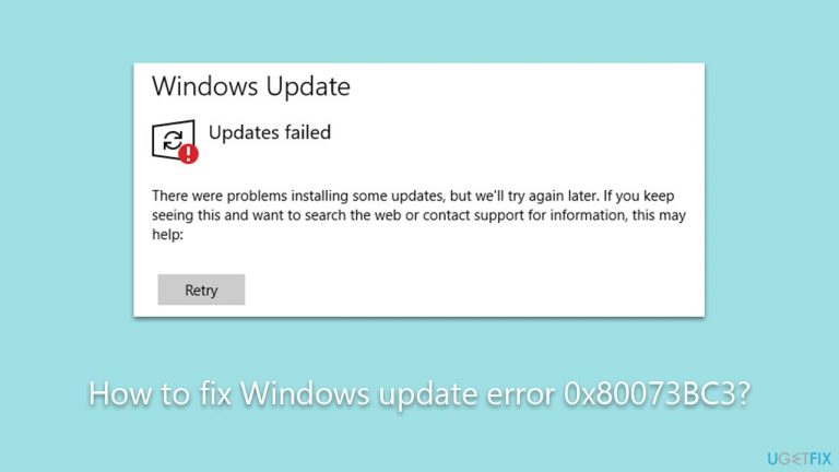 How to fix Windows update error 0x80073BC3?