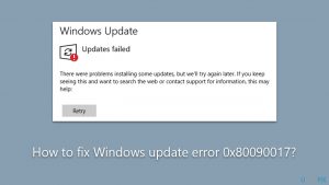 How to fix windows update error 0x80090017