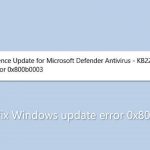 How to fix windows update error 0x800b0003
