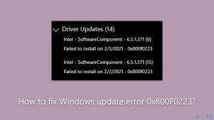 How to fix Windows update error 0x800F0223?