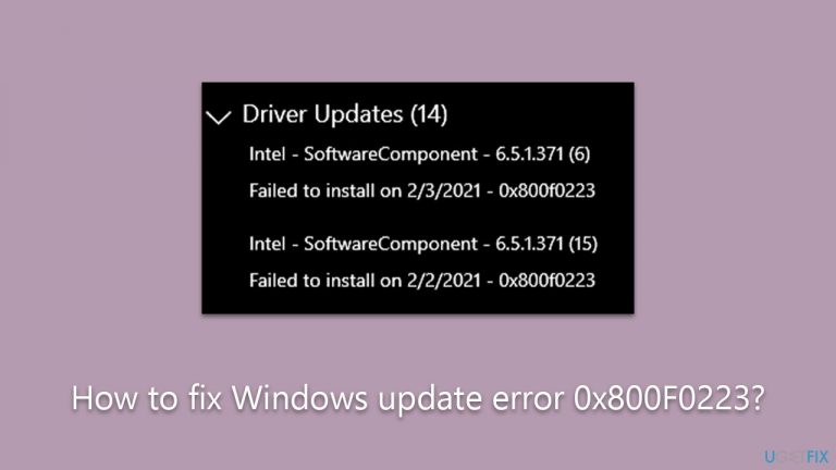 How to fix Windows update error 0x800F0223?