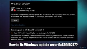 How to fix windows update error 0x800f0247