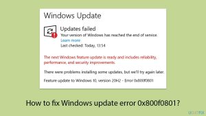 How to fix windows update error 0x800f0801 copy