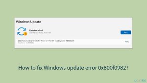 How to fix windows update error 0x800f0982 copy