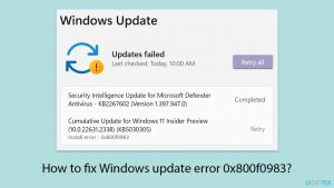 How to fix windows update error 0x800f0983 copy