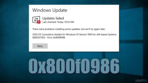 How to fix windows update error 0x800f0986