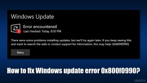 How to fix windows update error 0x800f0990
