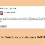 How to fix windows update error 0x801f0011