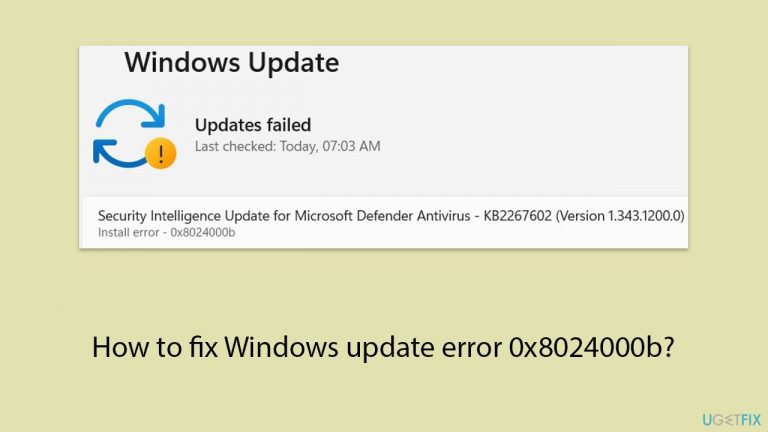 How to fix Windows update error 0x8024000b?