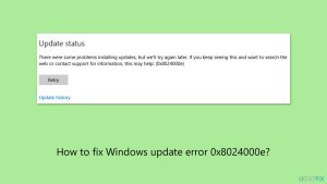 How to fix windows update error 0x8024000e