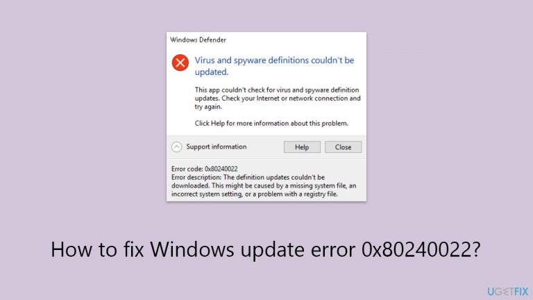 How to fix Windows update error 0x80240022?