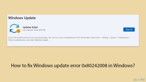 How to fix windows update error 0x80242008 in windows copy
