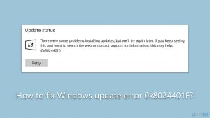 How to fix windows update error 0x8024401f