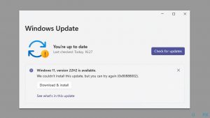How to fix windows update error 0x80888002