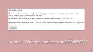 How to fix windows update error 0x80d05001
