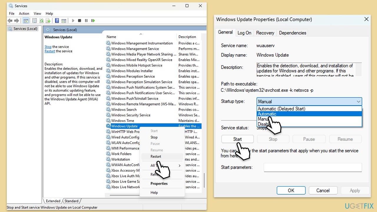 How to fix windows update error 0x8e5e0654 services