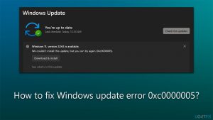 How to fix windows update error 0xc0000005
